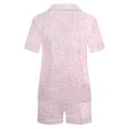 thumbnail image 5 of Diufon Womens Pajamas Sets Lapel Button Short Sleeve Tops with Pockets Elastic Waist Shorts Sets, 5 of 5