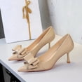 thumbnail image 2 of Women Pointed Toe Stiletto High Heels 6.5CM Bow Patent Leather Sexy Pumps Wedding Evening Party, 2 of 6