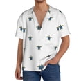thumbnail image 7 of Lsque Hand Drawn Turtle print Men's Cuban Collar Short Sleeve Shirt Summer Beachwear Casual Button Down Fashionable Vacation Leisure Shirt-Medium, 7 of 7