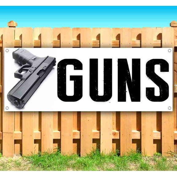 Guns 13 oz Vinyl Banner With Metal Grommets