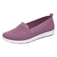 thumbnail image 3 of Domzle Women Flats Slip On Walking Shoes Soft Breathable Mesh Loafers Lightweight Flexible Casual Flats Comfortable Non Slip Driving Shoes Purple, 3 of 6