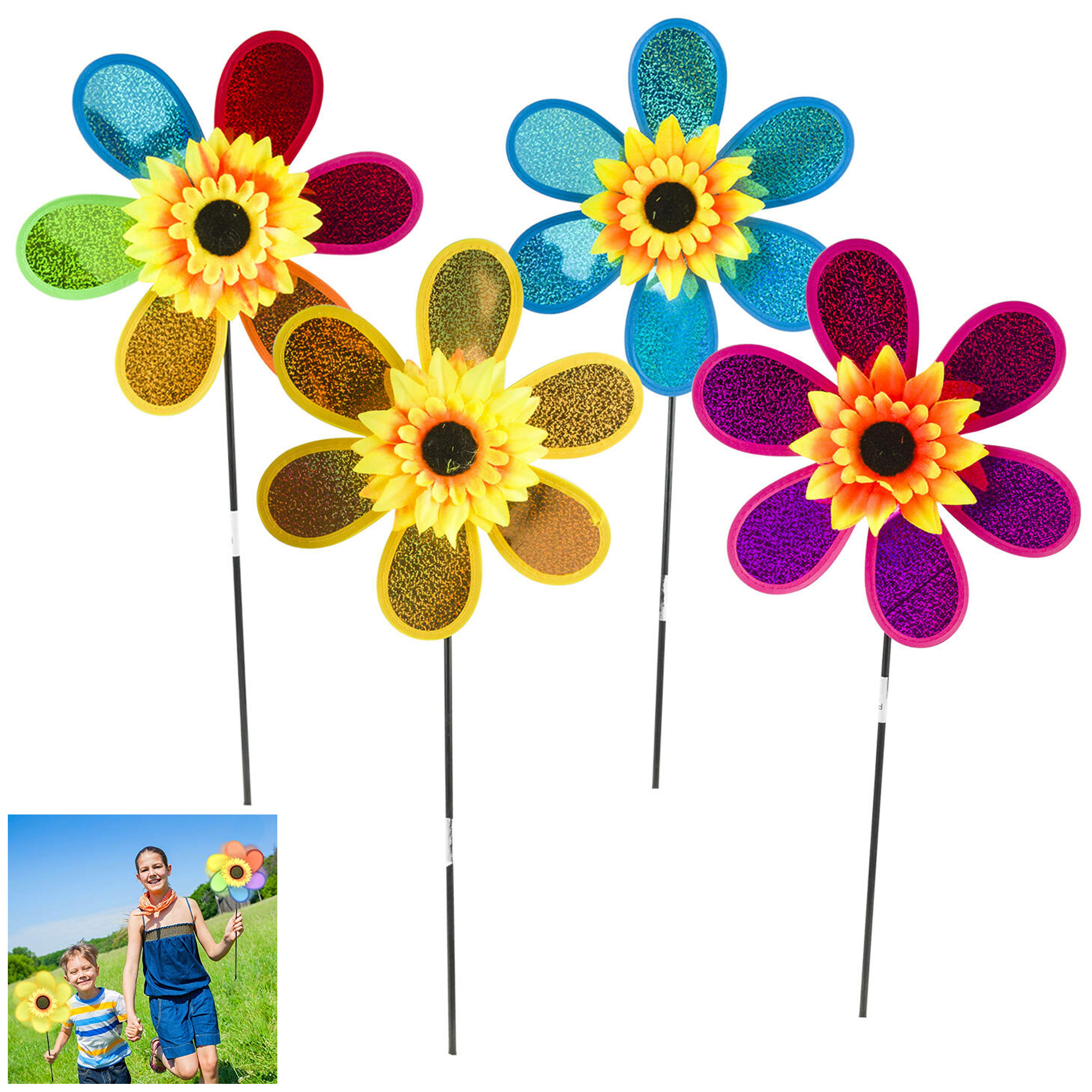 10X HOT Handmade Mini Colorful Windmill Pinwheel Wind Spinner Outdoor Kids Toy u 