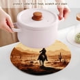 thumbnail image 5 of GZHJMY Pot Holders Trivets Set 3 Pcs Cotton Thread Weave Hot Pads for Hot Dishes/Pot/Bowl/Teapot/Hot Pot Holders,15In,Western Desert Cowboy, 5 of 6
