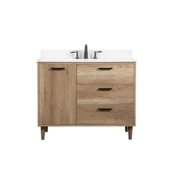 22 x 34 x 42 in. Single Bathroom Vanity with Backsplash, Natural Oak