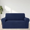 thumbnail image 2 of Utopia Alley SC16NY Oversized 2 Seater Stretch Jacquard Couch Loveseat Sofa Slipcover with Non Slip Foam & Elastic Bottom for Kids & Pets - Navy, 2 of 10