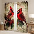 thumbnail image 3 of Feelyou Winter Robin Bird Black Out Curtains, Western Christmas Animal Curtains Pack of 2 (42x63 Each), Flower Plant Botanical Bedroom Curtains, Blackout Curtains Bedroom Decor, 3 of 7