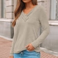 thumbnail image 5 of SUNBS Long Sleeve Shirts for Women Tunic V Neck Button Top Dressy Casual Business Blouses, 5 of 9