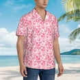 thumbnail image 3 of Lsque pink heart Pattern Hawaiian Shirt for Men Unisex Summer Beach Casual Short Sleeve Cotton Linen Button Down Shirts,XX-Large, 3 of 7
