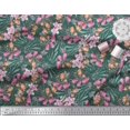 thumbnail image 2 of Soimoi Polyester Crepe Fabric & Orchids Floral Print Sewing Fabric Yard 42 Inch Wide, 2 of 3
