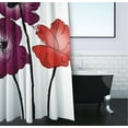 thumbnail image 3 of Simply Daisy 70" W x 73" H Poppies Floral Print Polyester Shower Curtain, Purple, 3 of 3
