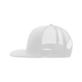 thumbnail image 4 of Atlantis - Gorra de 6 paneles visera plana con malla y regulable estilo trucker (Blanco/Blanco), 4 of 5
