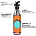 thumbnail image 3 of Yayeee 33oz Insulated Water Bottle Double Wall Stainless Steel with Flip Straw Lid, Orange Circle, 3 of 7