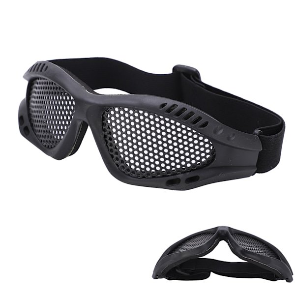 Mesh Safety Glasses, Impact Resistant, Breathable Protective Goggles for Shooting, Outdoor Riding, Black