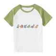 thumbnail image 1 of RXIRUCGD 2025 Vêtements d'Été pour Enfants Tout-Petits Garçons Filles Mode Mignon Col Rond Imprimé Manches Courtes Haut, 1 of 7