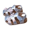 thumbnail image 5 of KPOPLK Kids Sandals Girls Summer Outdoor Non-slip Athletic Sandals Closed Toe Adjustable Sandal Lightweight Shoes for Toddler/Little Kid(Silver,13.5), 5 of 8