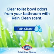 Clorox Toilet Bowl Cleaner with Bleach, Rain Clean - 24 Ounces, 3 Pack