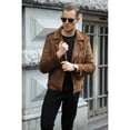 thumbnail image 4 of Mens Tan Brown Suede Biker Jacket, Men Brown Moto Jacket, Jacket for Mens, 4 of 4