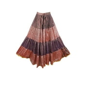 Mogul Women's Maxi Skirt Comfy Elastic Waist Full Maxi Long Skirts