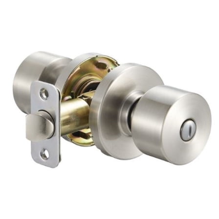 Delaney Brookhaven Privacy Door Knob in Satin Nickel with Round Trim