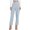 Sky blue, variant on Solid Color High Waist Women Straight Ankle Pants Women Work Trousers