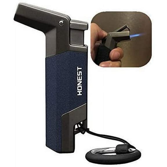 Jet Flame Cigar Lighter Butane Refillable Windproof Torch Lighters Flame Turbo Jet Torch Lighter, Gift Package (Sold Without Gas)