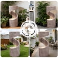 thumbnail image 6 of Kaluomm 32" Modern Spiral Column Outdoor Water Fountain with LED Light, Freestanding Resin Waterfall for Patio Garden Decor, Beige, 6 of 9