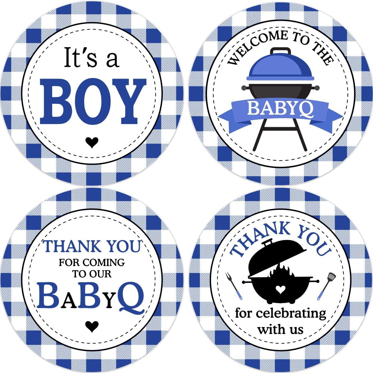 48PCS BBQ Baby Shower Stickers, Baby Que Shower Decorations, Babyq Baby