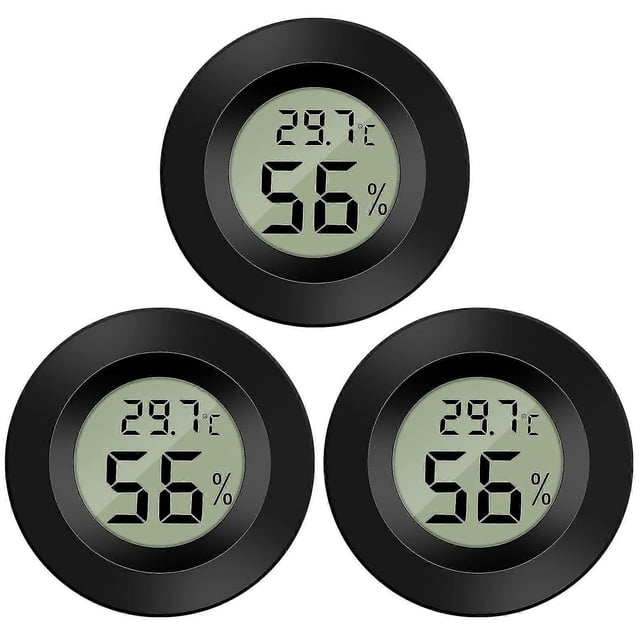 3 Pack Hygrometer Thermometer Digital Lcd Monitor Humidity Meter Gauge For Humidifiers Dehumidifiers Babyroom