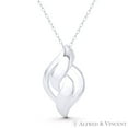 thumbnail image 1 of Twin Flame Charm 28x18mm (1.1x0.7in) Statement Pendant & Chain Necklace in .925 Sterling Silver, 1 of 1