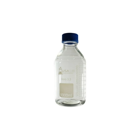 

USA Lab Glass Media Storage Bottles Borosilicate 3.3 with GL45 Screw Cap 100ML 250ML 500ML 1L 2L 5L 10L - USAlab