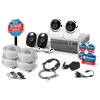 Swann 4 Camera 4 Channel 1080p HD DVR Security System with Yard Stake, 2 Bullet Cameras w/ Warning Lights and 2 Dome Cameras, Wired Surveillance - SODVK-445802WL2DY-US