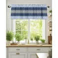 thumbnail image 2 of Curtain Valance for Windows,Grey Navy Blue Lattice Geometric Stripe Kitchen Valances Rod Pocket Short Curtains,Medieval Style Abstract Art Window Treatment Panel for Bedroom Bathroom 60"x18", 2 of 7