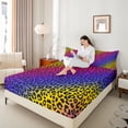 thumbnail image 4 of Homewish Leopard Print Full Size Sheets 4-Piece for Teens Boys Girls,Abstract Gradient Ombre Breathable Bed Sheets,Colorful Animal Print Lightweight Sheet Sets,Breathable Home Decor, 4 of 7