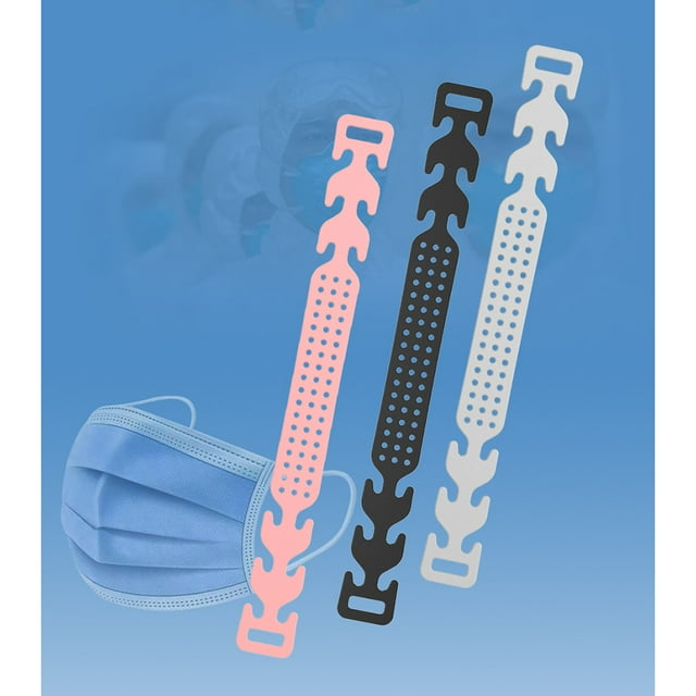 Mobutofu 6Pcs Mask Extension Strap Adjustable Rope Buckle for Simple Design 15x0.63x0.06in Plastic
