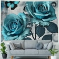 thumbnail image 4 of Orinice Blue Roses Butterflies Gothic Art Tapestry Wall Hanging Unique Style for Home Decor Living Room Bedroom 40x60inch, 4 of 6