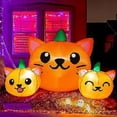 thumbnail image 2 of Inflable de Halloween de Tres Calabazas con Cabeza de Gato de 5 pies., 2 of 3