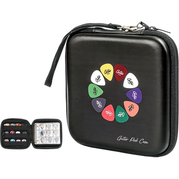 ProCase Guitar Pick Case, Pick Holder Stores 84 pcs Guitar Picks Collection Pick Storage Album Book Pick Display Water-Resistant, Durable EVA Material Gift for Guitar Player -Black