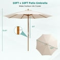 thumbnail image 3 of Gymax 10FT Patio Umbrella Table Market Umbrella w/ 8 Bamboo Ribs Pulley Lift & Ventilation Hole, 3 of 10