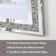 thumbnail image 4 of Crushed  Wedding Mirror Photo Frame,  Silver Glass Picture Frame for 11x14 Inch with Mat, Pack of 2, Bling  Home Decor, 4 of 6