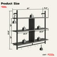 thumbnail image 4 of Bestier 41" Industrial Pipe Shelves Wall Mount, 3-Tier Floating Shelves for Kitchen Bedroom Bathroom in Charcoal, 4 of 10