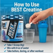 BPI Sports Best Creatine - Creatine Monohydrate, Himalayan Salt - Strength, Pump, Endurance, Muscle Growth, Muscle Definition - No Bloat - Snow Cone - 50 servings - 10.58 Ounce
