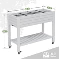 thumbnail image 3 of Bifanuo Raised Garden Bed with Wheels - Outdoor Elevated Planter with Weatherproof Resin, Effective Drainage for Backyard, Patio and Balcony, White, 3 of 6