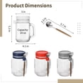 thumbnail image 3 of 4 Pack 16oz Overnight Oat Containers with Lids and Spoons, Glass Wide Mouth Jars with Handles, Leak Proof Oatmeal Containers for Yogurt Cereal Salad Meal Prep Home Office Picnic, 3 of 5