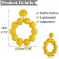 thumbnail image 5 of Dalrosia Rattan Earrings Rattan Ball Hoop Dangle Earrings for Women Handmade Bohemia Earrings Braid Straw Wicker Raffia Earrings Summer Beach Accessory Gifts, 5 of 5