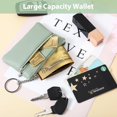 thumbnail image 2 of HUGFEGWE Women Coin Purse, Solid PU Lychee Pattern Zip Mini Coin Purse With Key Ring Portable Change Wallet Mini Coin Pocket for Women Double Zipper Card Holder Wallet, Fantasy Green, AZ824-9702, 2 of 7