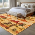 thumbnail image 5 of 5x7 Washable Area Rug, Tropical Plant Cactus Non-Slip Large Rectangle Rug for Living Room Bedroom, Western Cowboy Horse Sunset Desert Ethnic Indoor Floor Mat for Home Decor, 5 of 9