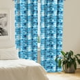 thumbnail image 3 of Ambesonne Sea Shells Window Curtains, Starfish and Scallop, Each 28" W x 84" L, Blue Dark Blue White, 3 of 5