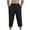 Black, variant on Diufon Men's Cotton Linen Capri Pants Wide Leg Workout Gym Pant with Pockets Casual Drawstring Waist Pants