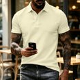 thumbnail image 6 of Hearthz Big and Tall Polo Shirts for Men 3 Button Placket Lapel Collar Men Short Sleeve Shirt Business Casual Golf Polo Shirts for Men Athletic T Shirts Beige XXL, 6 of 6