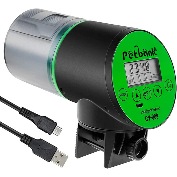 Petbank USB Charging Automatic Fish Feeder, Auto Fish Food Feeder Timer Dispenser for Aquarium or Small Fish Turtle Tank